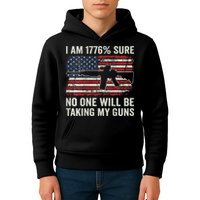 I'm 1776 Sure No One Is Taking My Guns AR15 USA Flag BACK Kids Hoodie