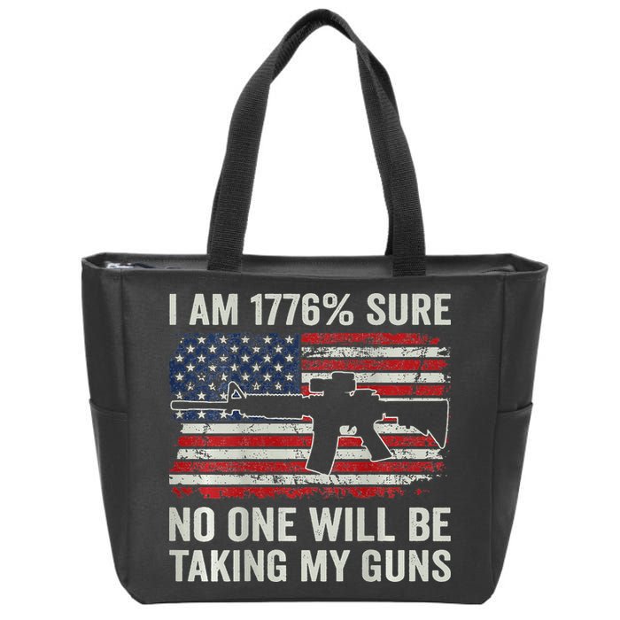 I'm 1776 Sure No One Is Taking My Guns AR15 USA Flag BACK Zip Tote Bag