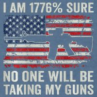 I'm 1776 Sure No One Is Taking My Guns AR15 USA Flag BACK Garment-Dyed Sweatshirt