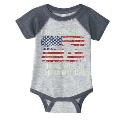 I'm 1776 Sure No One Is Taking My Guns AR15 USA Flag BACK Infant Baby Jersey Bodysuit