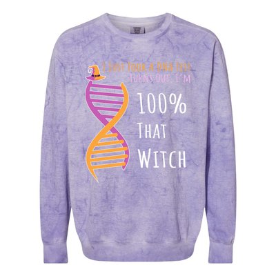 Im 100 % That Witch Dna Biology Science Cute Gift Colorblast Crewneck Sweatshirt