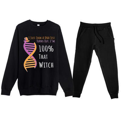 Im 100 % That Witch Dna Biology Science Cute Gift Premium Crewneck Sweatsuit Set