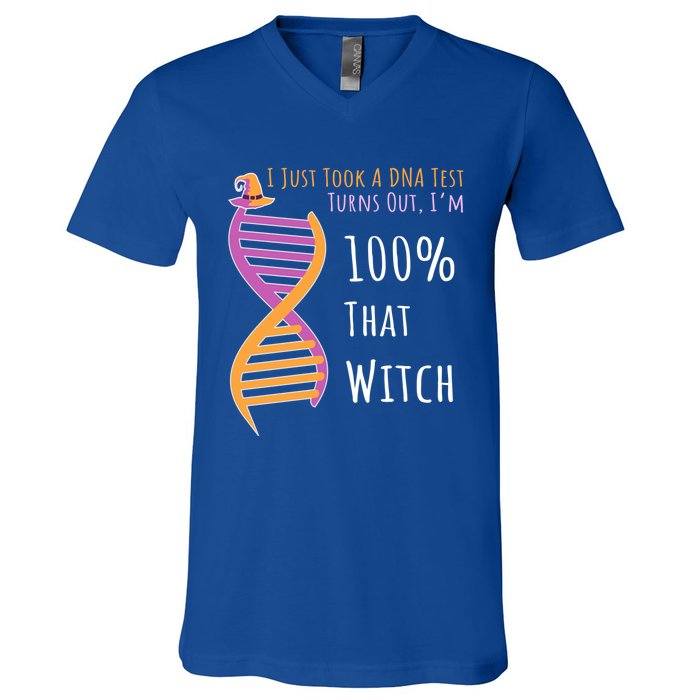 Im 100 % That Witch Dna Biology Science Cute Gift V-Neck T-Shirt