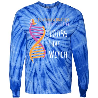 Im 100 % That Witch Dna Biology Science Cute Gift Tie-Dye Long Sleeve Shirt