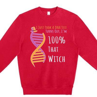 Im 100 % That Witch Dna Biology Science Cute Gift Premium Crewneck Sweatshirt