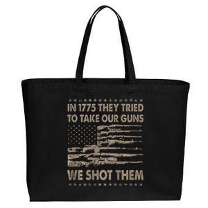 In 1775 They Tried To Take Our Guns We Shot Them Gift Cotton Canvas Jumbo Tote