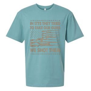 In 1775 They Tried To Take Our Guns We Shot Them (On Back) Sueded Cloud Jersey T-Shirt