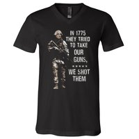 In 1775 They Tried To Take Our Guns We Shot Them V-Neck T-Shirt