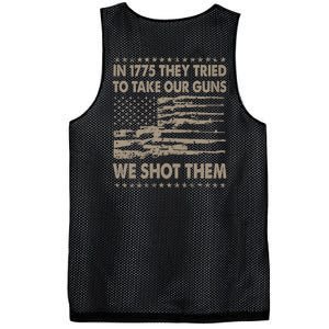 In 1775 They Tried To Take Our Guns We Shot Them (On Back) Mesh Reversible Basketball Jersey Tank