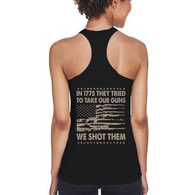 In 1775 They Tried To Take Our Guns We Shot Them (On Back) Womens Tank Top