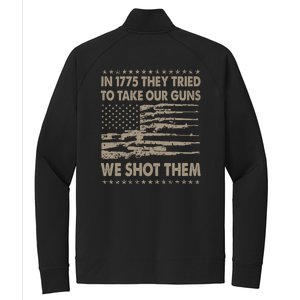 In 1775 They Tried To Take Our Guns We Shot Them (On Back) Stretch Full-Zip Cadet Jacket