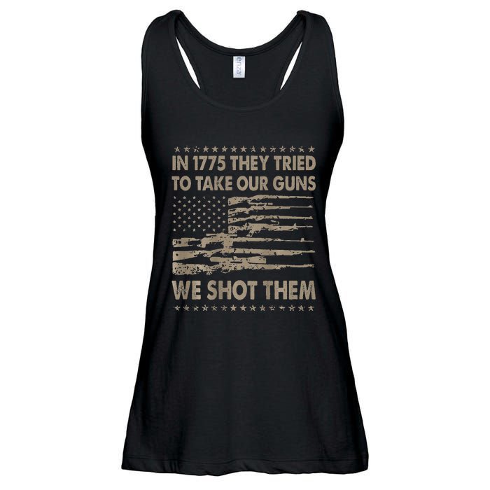 In 1775 They Tried To Take Our Guns We Shot Them Ladies Essential Flowy Tank