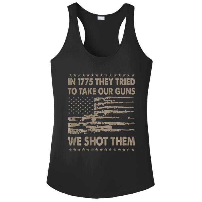 In 1775 They Tried To Take Our Guns We Shot Them Ladies PosiCharge Competitor Racerback Tank