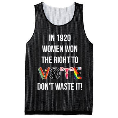 In 1920 Women Won The Right To Vote Don’T Waste It Mesh Reversible Basketball Jersey Tank