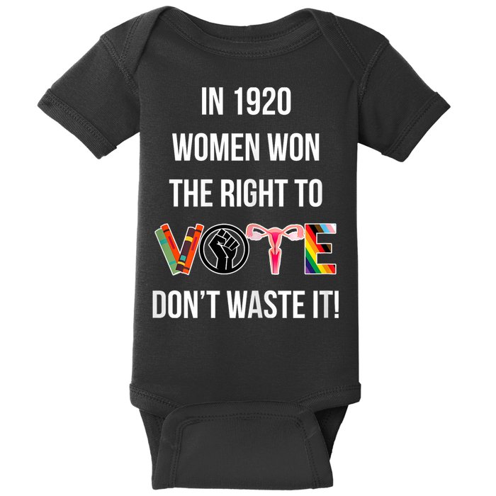In 1920 Women Won The Right To Vote Don’T Waste It Baby Bodysuit