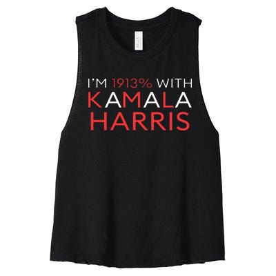 IM 1913% With Kamala Harris 2024 Women's Racerback Cropped Tank