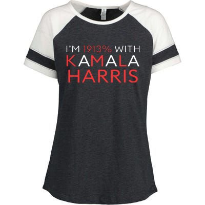 IM 1913% With Kamala Harris 2024 Enza Ladies Jersey Colorblock Tee