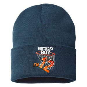 Im 12 Yrs Old Basketball Theme Party 12th Birthday Sustainable Knit Beanie