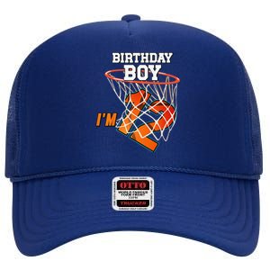 Im 12 Yrs Old Basketball Theme Party 12th Birthday High Crown Mesh Back Trucker Hat