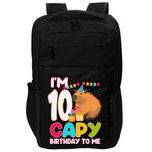 IM 10 Year Old Capy Birthday To Me 10th Birthday Capybara Impact Tech Backpack