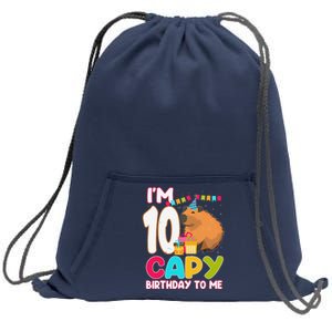 IM 10 Year Old Capy Birthday To Me 10th Birthday Capybara Sweatshirt Cinch Pack Bag