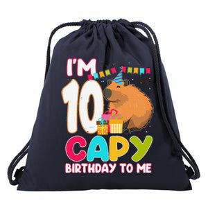 IM 10 Year Old Capy Birthday To Me 10th Birthday Capybara Drawstring Bag