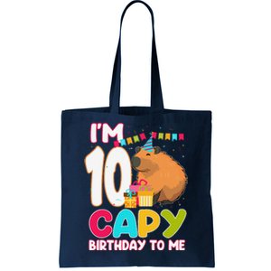 IM 10 Year Old Capy Birthday To Me 10th Birthday Capybara Tote Bag