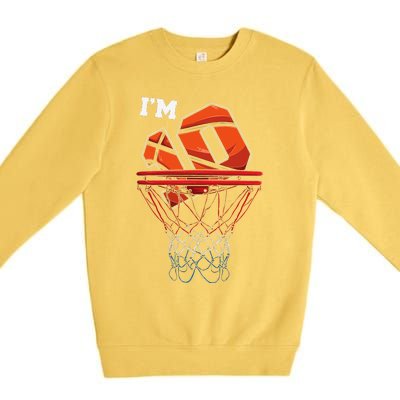 IM 10 Years Old Basketball Net Ball Game Gift Birthday Gift Premium Crewneck Sweatshirt