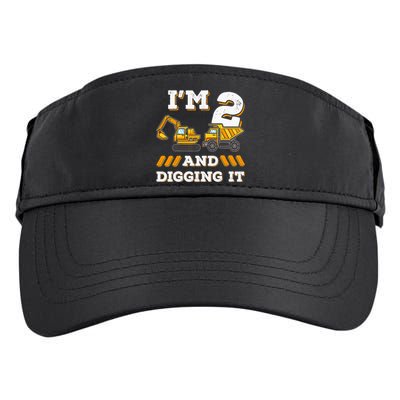 IM 2 And Digging It 2nd Birthday Digger Excavator Adult Drive Performance Visor