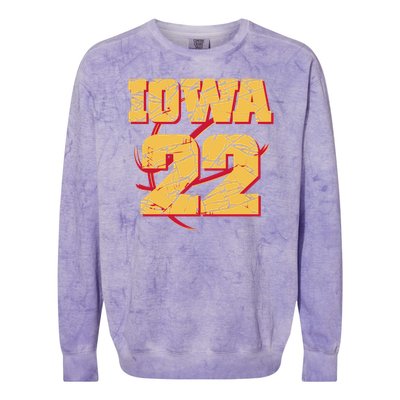 Iowa 22 Basketball Sports Fan Colorblast Crewneck Sweatshirt