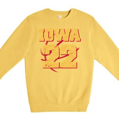 Iowa 22 Basketball Sports Fan Premium Crewneck Sweatshirt