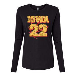 Iowa 22 Basketball Sports Fan Womens Cotton Relaxed Long Sleeve T-Shirt