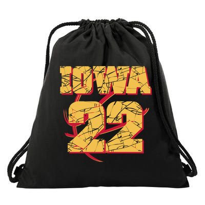 Iowa 22 Basketball Sports Fan Drawstring Bag