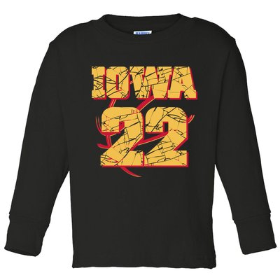 Iowa 22 Basketball Sports Fan Toddler Long Sleeve Shirt