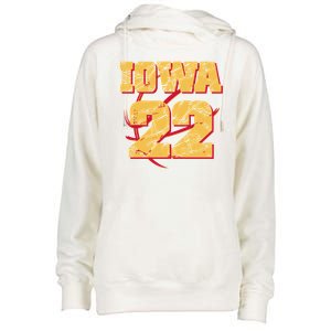 Iowa 22 Basketball Sports Fan Womens Funnel Neck Pullover Hood