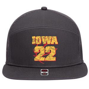 Iowa 22 Basketball Sports Fan 7 Panel Mesh Trucker Snapback Hat