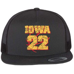 Iowa 22 Basketball Sports Fan Flat Bill Trucker Hat