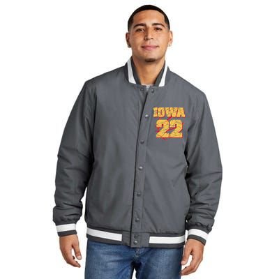 Iowa 22 Basketball Sports Fan Insulated Varsity Jacket