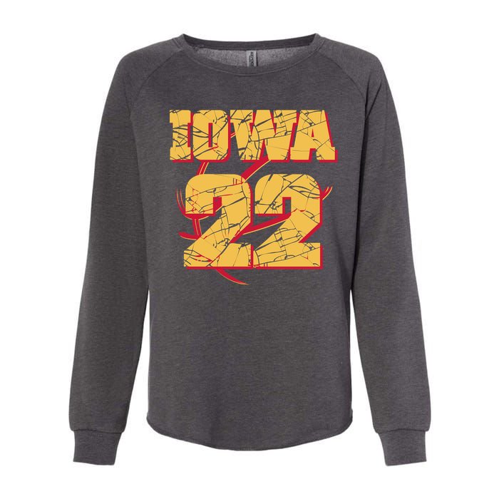 Iowa 22 Basketball Sports Fan Womens California Wash Sweatshirt