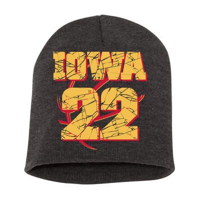 Iowa 22 Basketball Sports Fan Short Acrylic Beanie