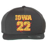 Iowa 22 Basketball Sports Fan Wool Snapback Cap