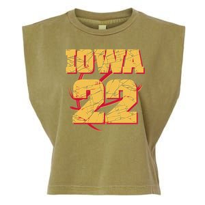 Iowa 22 Basketball Sports Fan Garment-Dyed Women's Muscle Tee