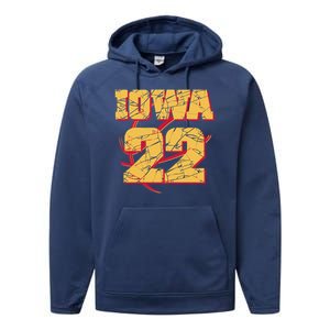 Iowa 22 Basketball Sports Fan Performance Fleece Hoodie