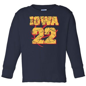 Iowa 22 Basketball Sports Fan Toddler Long Sleeve Shirt