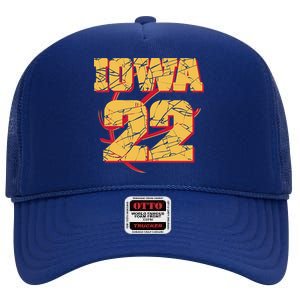 Iowa 22 Basketball Sports Fan High Crown Mesh Back Trucker Hat