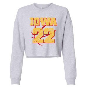 Iowa 22 Basketball Sports Fan Cropped Pullover Crew