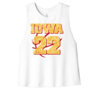 Iowa 22 Basketball Sports Fan Women's Racerback Cropped Tank