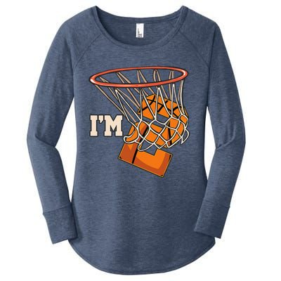 IM 2 Basketball Theme Birthday Party Celebration 2nd Women's Perfect Tri Tunic Long Sleeve Shirt