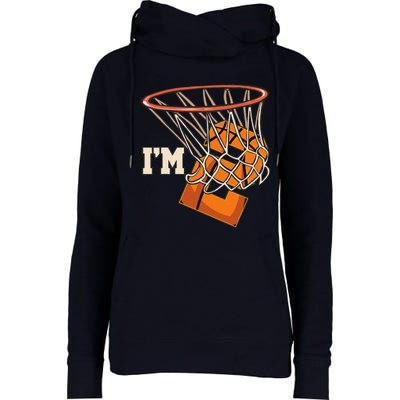 IM 2 Basketball Theme Birthday Party Celebration 2nd Womens Funnel Neck Pullover Hood