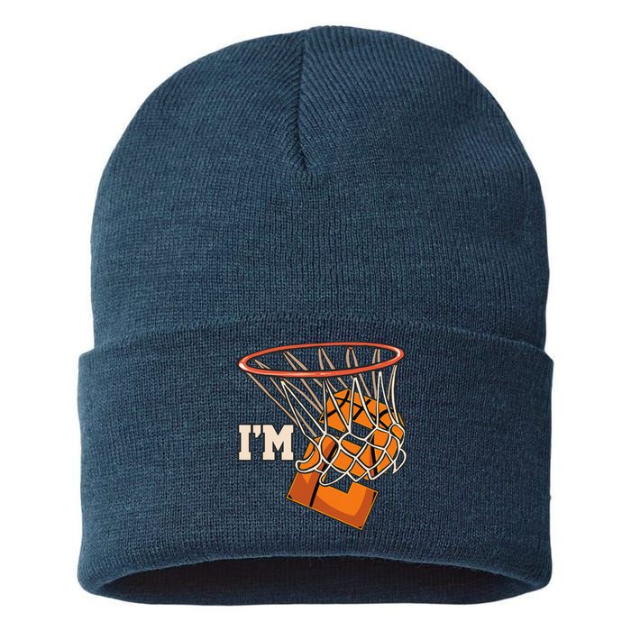 IM 2 Basketball Theme Birthday Party Celebration 2nd Sustainable Knit Beanie